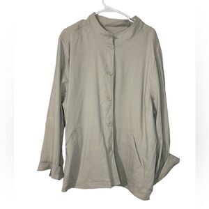 Eileen Fisher Linen Ivory Light Jacket Size Large